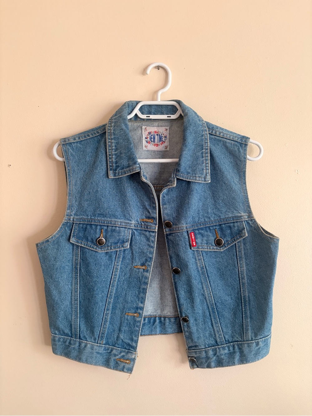 Vintage Denim Sleeveless Trucker Vest